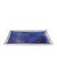 Handmade Dark Blue Glass and Sterling Silver-Plated Shabbat Candlestic